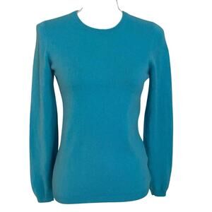 Lochmere Size XS Machine Washable Cashmere Sweater Crewneck Turquoise Teal